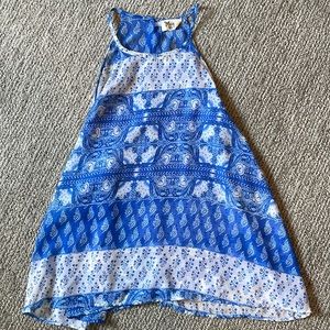 Show Me Your Mumu blue and white open back tank